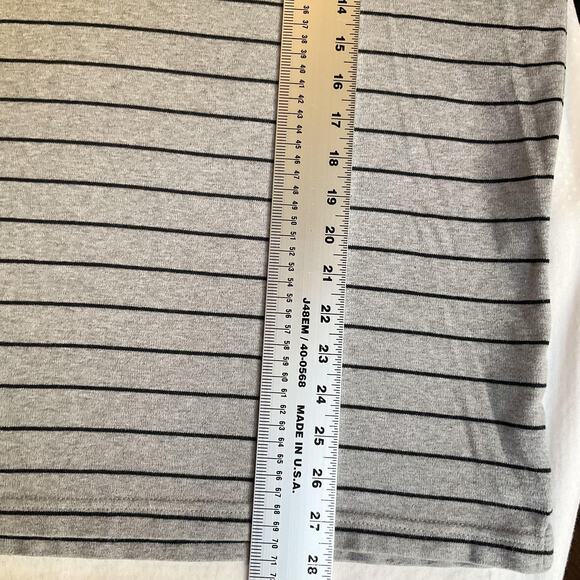 Chaps Men Polo Shirt Size XL Gray Striped Logo Button Short Sleeve - Picture 5 of 6